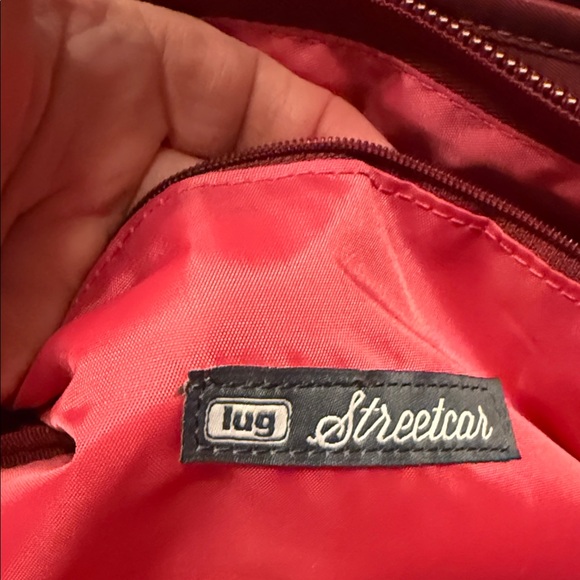 Lug Women's Quilted Maroon  bag holds water bottle streetcar lug - Picture 5 of 10